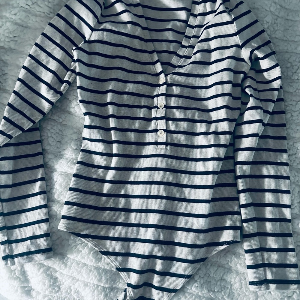 Express Monochrome Striped Bodysuit